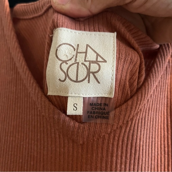 Chaser ribbed Double Vee Neck Midi Tank Dress Size Small terracotta NWOT - Picture 7 of 11